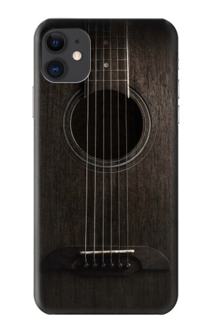 S3834 Guitare noire Old Woods Etui Coque Housse pour iPhone 11