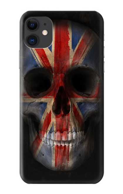 S3848 Crâne de drapeau du Royaume-Uni Etui Coque Housse pour iPhone 11