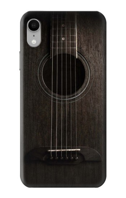 S3834 Guitare noire Old Woods Etui Coque Housse pour iPhone XR