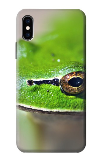 S3845 Grenouille verte Etui Coque Housse pour iPhone X, iPhone XS