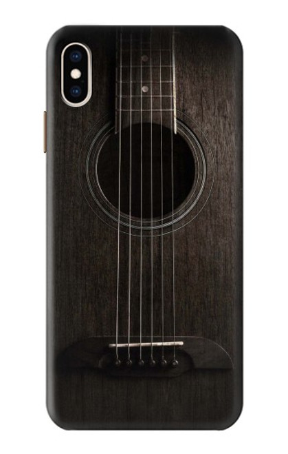 S3834 Guitare noire Old Woods Etui Coque Housse pour iPhone XS Max