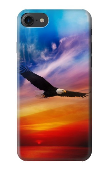 S3841 Pygargue à tête blanche volant dans un ciel coloré Etui Coque Housse pour iPhone 7, iPhone 8, iPhone SE (2020) (2022)