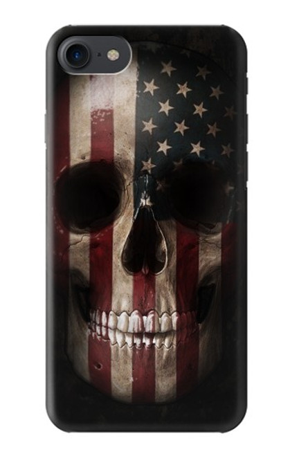 S3850 Crâne de drapeau américain Etui Coque Housse pour iPhone 7, iPhone 8, iPhone SE (2020) (2022)