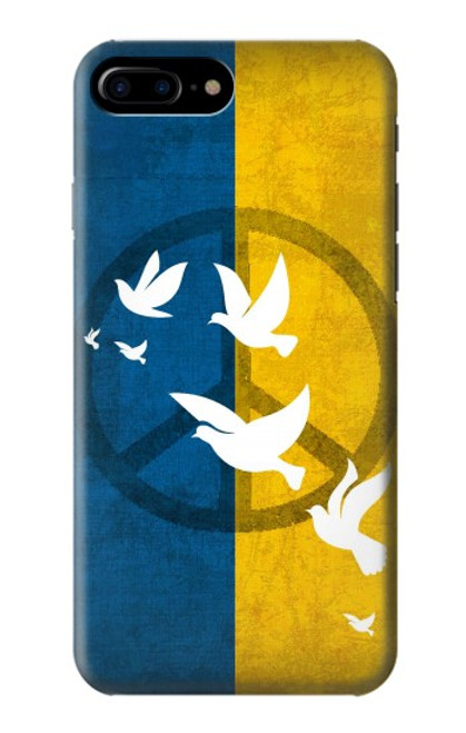 S3857 Colombe de la paix drapeau ukrainien Etui Coque Housse pour iPhone 7 Plus, iPhone 8 Plus