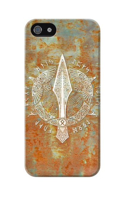 S3827 Lance Gungnir d'Odin Norse Viking Symbol Etui Coque Housse pour iPhone 5 5S SE