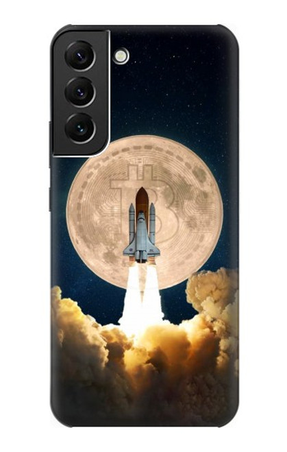 S3859 Bitcoin à la Lune Etui Coque Housse pour Samsung Galaxy S22 Plus