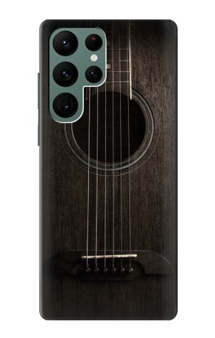 S3834 Guitare noire Old Woods Etui Coque Housse pour Samsung Galaxy S22 Ultra