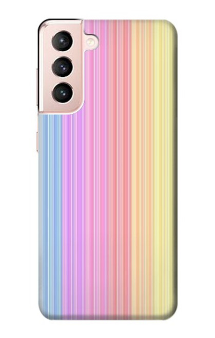 S3849 Couleurs verticales colorées Etui Coque Housse pour Samsung Galaxy S21 5G