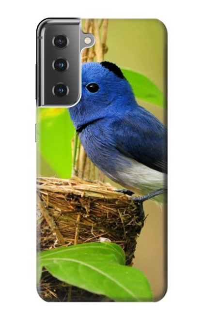 S3839 Oiseau bleu du bonheur Oiseau bleu Etui Coque Housse pour Samsung Galaxy S21 Plus 5G, Galaxy S21+ 5G