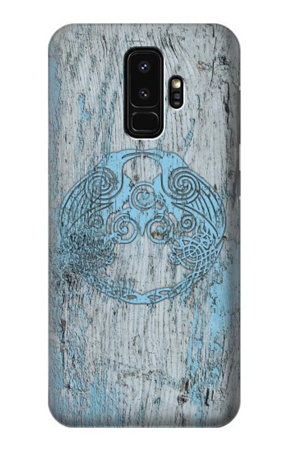 S3829 Huginn et Muninn Twin Ravens Norse Etui Coque Housse pour Samsung Galaxy S9 Plus