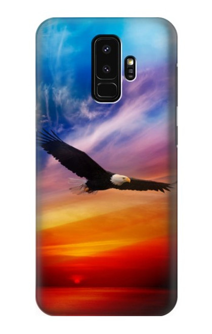 S3841 Pygargue à tête blanche volant dans un ciel coloré Etui Coque Housse pour Samsung Galaxy S9 Plus