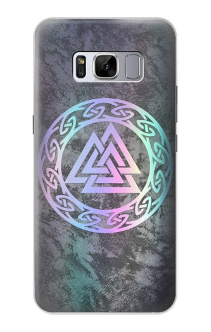 S3833 Valknut Odin Wotans Noeud Hrungnir Coeur Etui Coque Housse pour Samsung Galaxy S8 Plus