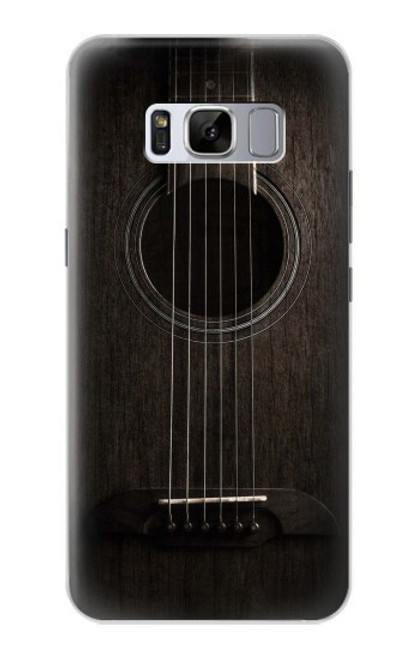 S3834 Guitare noire Old Woods Etui Coque Housse pour Samsung Galaxy S8