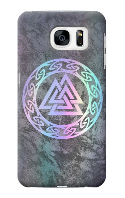 S3833 Valknut Odin Wotans Noeud Hrungnir Coeur Etui Coque Housse pour Samsung Galaxy S7