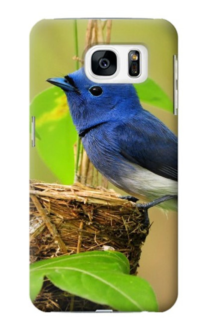 S3839 Oiseau bleu du bonheur Oiseau bleu Etui Coque Housse pour Samsung Galaxy S7