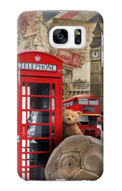 S3856 Vintage Londres Britannique Etui Coque Housse pour Samsung Galaxy S7