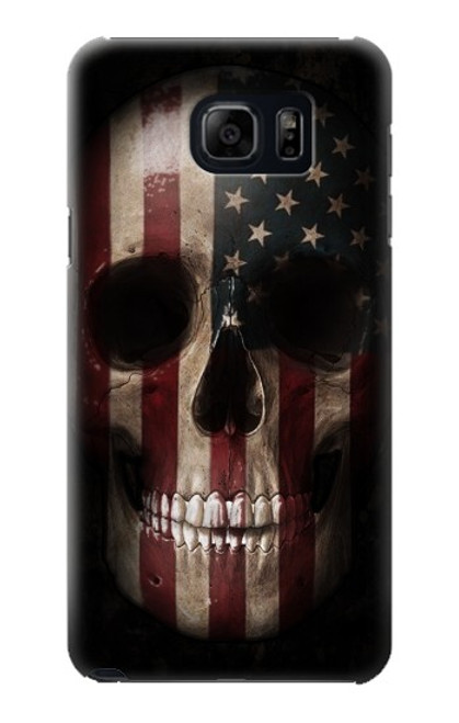 S3850 Crâne de drapeau américain Etui Coque Housse pour Samsung Galaxy S6 Edge Plus