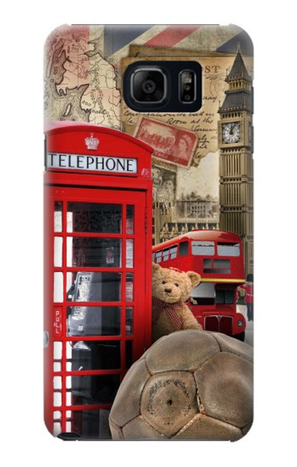 S3856 Vintage Londres Britannique Etui Coque Housse pour Samsung Galaxy S6 Edge Plus