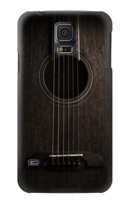 S3834 Guitare noire Old Woods Etui Coque Housse pour Samsung Galaxy S5