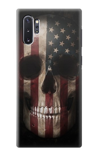 S3850 Crâne de drapeau américain Etui Coque Housse pour Samsung Galaxy Note 10 Plus