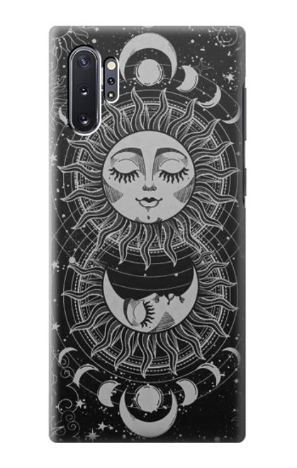 S3854 Visage de soleil mystique Croissant de lune Etui Coque Housse pour Samsung Galaxy Note 10 Plus