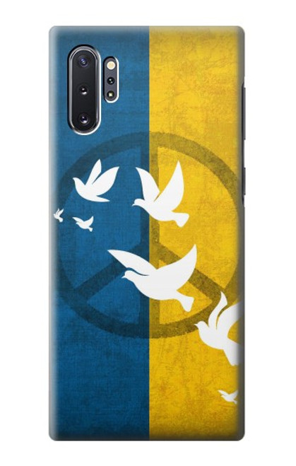 S3857 Colombe de la paix drapeau ukrainien Etui Coque Housse pour Samsung Galaxy Note 10 Plus