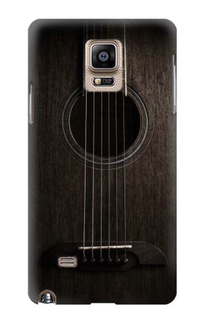 S3834 Guitare noire Old Woods Etui Coque Housse pour Samsung Galaxy Note 4