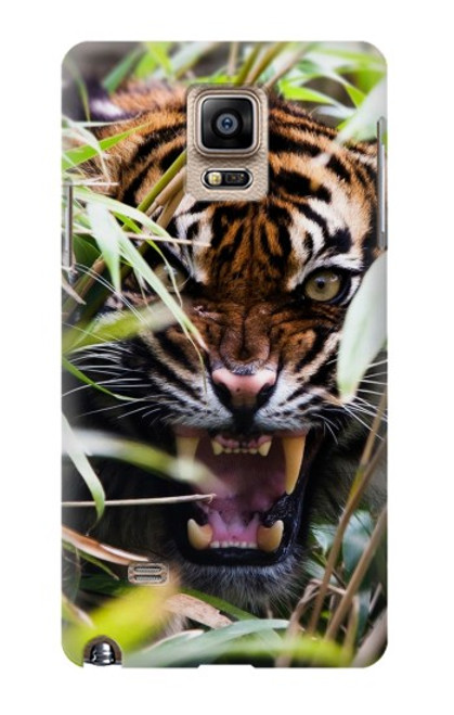 S3838 Tigre du Bengale qui aboie Etui Coque Housse pour Samsung Galaxy Note 4