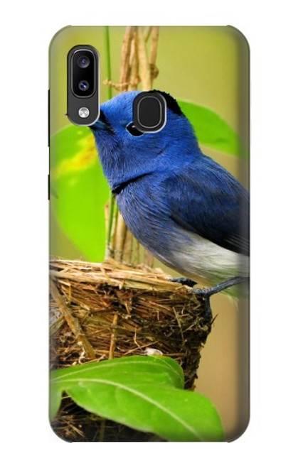 S3839 Oiseau bleu du bonheur Oiseau bleu Etui Coque Housse pour Samsung Galaxy A20, Galaxy A30