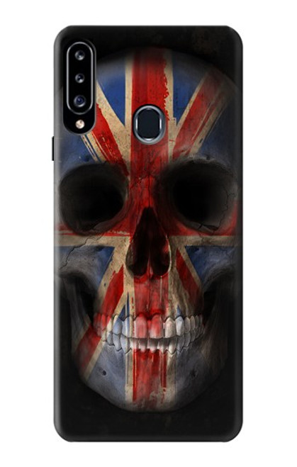 S3848 Crâne de drapeau du Royaume-Uni Etui Coque Housse pour Samsung Galaxy A20s