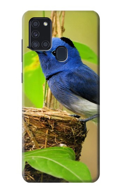 S3839 Oiseau bleu du bonheur Oiseau bleu Etui Coque Housse pour Samsung Galaxy A21s