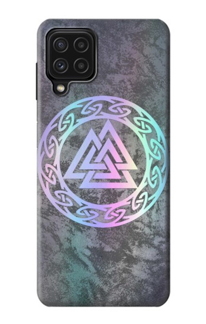 S3833 Valknut Odin Wotans Noeud Hrungnir Coeur Etui Coque Housse pour Samsung Galaxy A22 4G