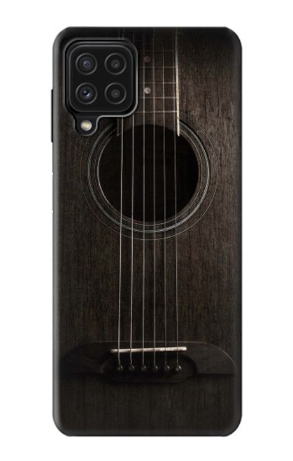 S3834 Guitare noire Old Woods Etui Coque Housse pour Samsung Galaxy A22 4G