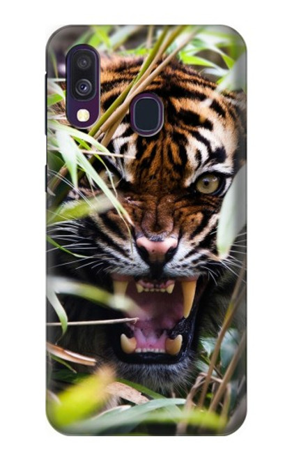 S3838 Tigre du Bengale qui aboie Etui Coque Housse pour Samsung Galaxy A40