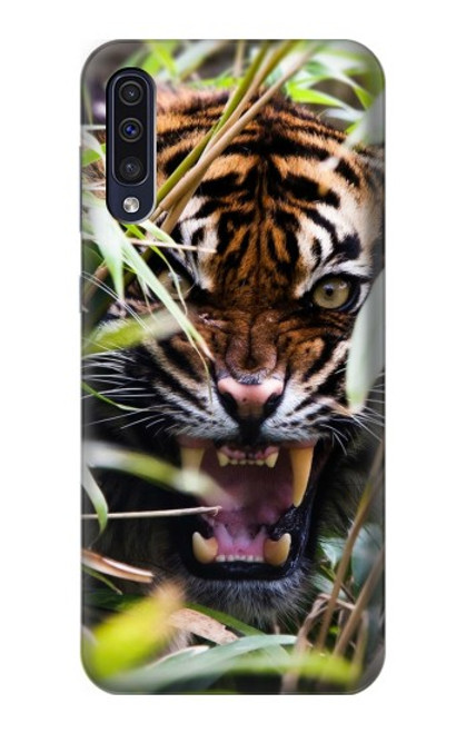 S3838 Tigre du Bengale qui aboie Etui Coque Housse pour Samsung Galaxy A50
