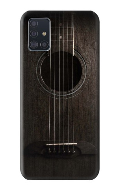 S3834 Guitare noire Old Woods Etui Coque Housse pour Samsung Galaxy A51 5G