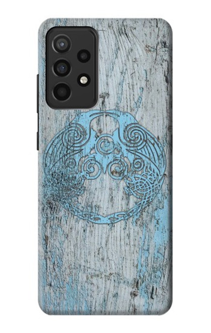 S3829 Huginn et Muninn Twin Ravens Norse Etui Coque Housse pour Samsung Galaxy A52, Galaxy A52 5G