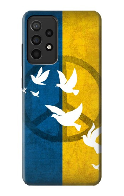 S3857 Colombe de la paix drapeau ukrainien Etui Coque Housse pour Samsung Galaxy A52, Galaxy A52 5G