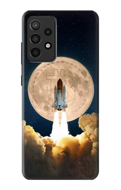 S3859 Bitcoin à la Lune Etui Coque Housse pour Samsung Galaxy A52, Galaxy A52 5G