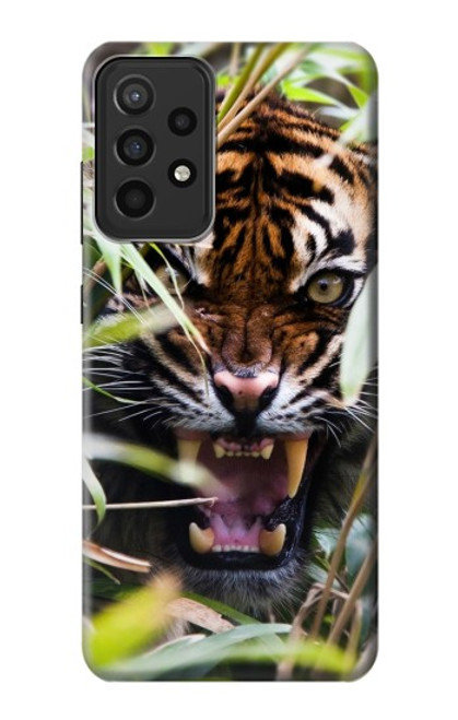 S3838 Tigre du Bengale qui aboie Etui Coque Housse pour Samsung Galaxy A52s 5G