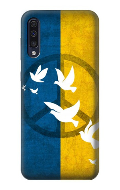 S3857 Colombe de la paix drapeau ukrainien Etui Coque Housse pour Samsung Galaxy A70