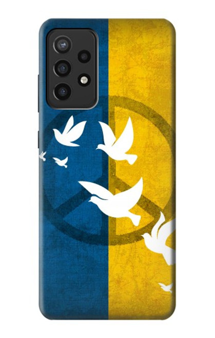 S3857 Colombe de la paix drapeau ukrainien Etui Coque Housse pour Samsung Galaxy A72, Galaxy A72 5G