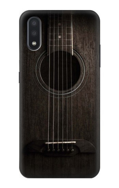 S3834 Guitare noire Old Woods Etui Coque Housse pour Samsung Galaxy A01