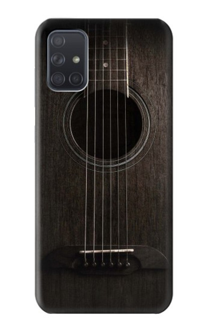 S3834 Guitare noire Old Woods Etui Coque Housse pour Samsung Galaxy A71