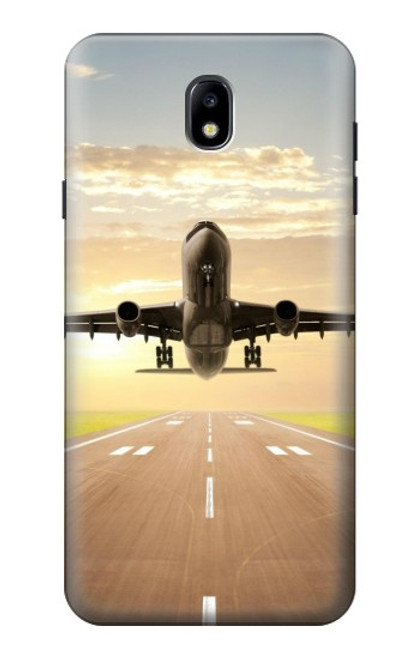 S3837 Avion Décollage Sunrise Etui Coque Housse pour Samsung Galaxy J7 (2018), J7 Aero, J7 Top, J7 Aura, J7 Crown, J7 Refine, J7 Eon, J7 V 2nd Gen, J7 Star