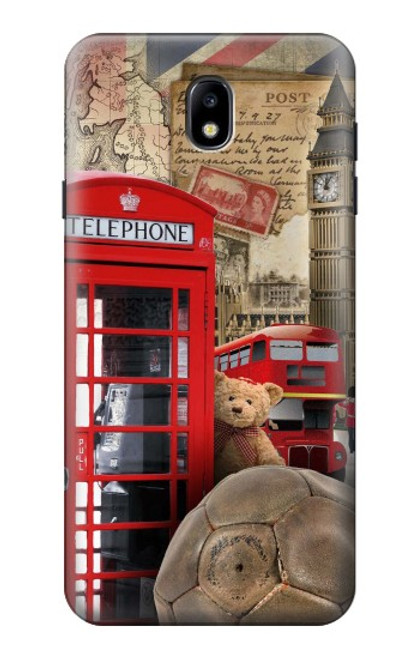 S3856 Vintage Londres Britannique Etui Coque Housse pour Samsung Galaxy J7 (2018), J7 Aero, J7 Top, J7 Aura, J7 Crown, J7 Refine, J7 Eon, J7 V 2nd Gen, J7 Star