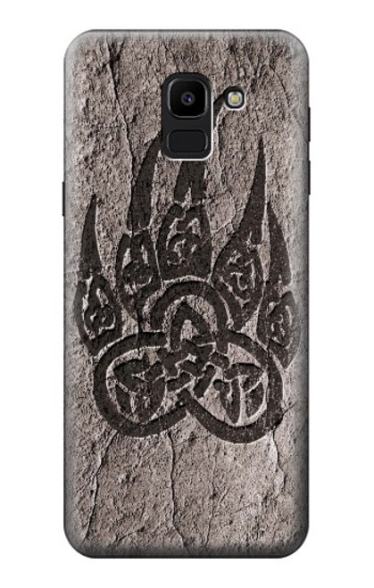 S3832 Patte d'ours nordique viking Berserkers Rock Etui Coque Housse pour Samsung Galaxy J6 (2018)