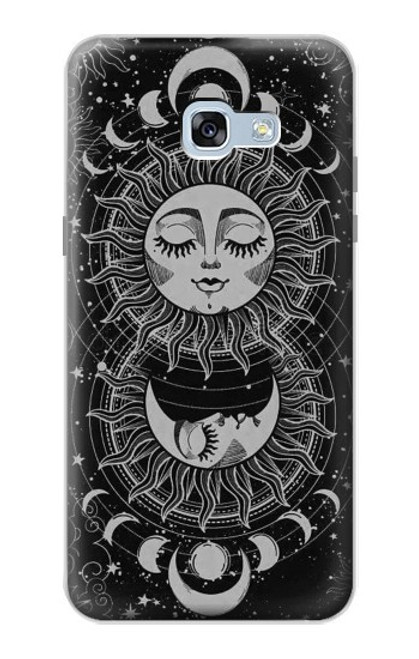 S3854 Visage de soleil mystique Croissant de lune Etui Coque Housse pour Samsung Galaxy A5 (2017)