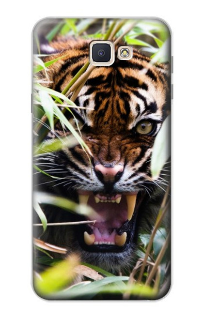 S3838 Tigre du Bengale qui aboie Etui Coque Housse pour Samsung Galaxy J7 Prime (SM-G610F)