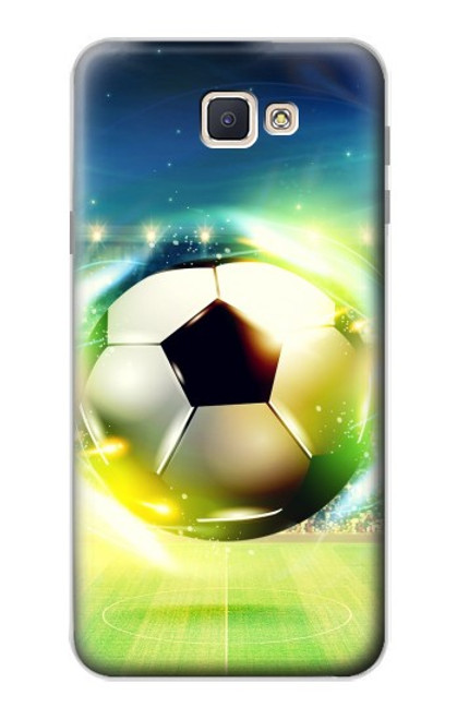 S3844 Ballon de football de football rougeoyant Etui Coque Housse pour Samsung Galaxy J7 Prime (SM-G610F)